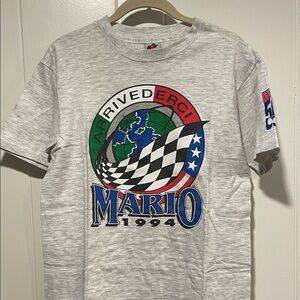 Indy 500 Mario 1994 Gray Graphic T-Shirt